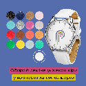 Часы наручные серебристые с цветным ремешком из экокожи с вашим лого Фото 9